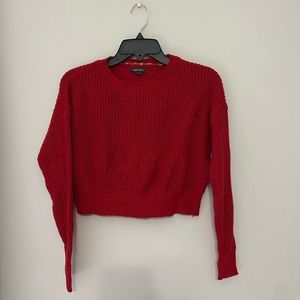 Red cropped sweater